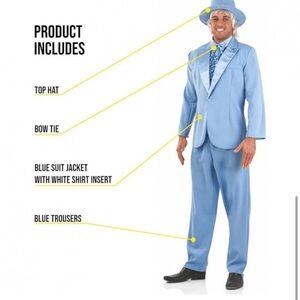 Morph Costumes Men's Dumb Blue Suit Halloween Costume XL NEW